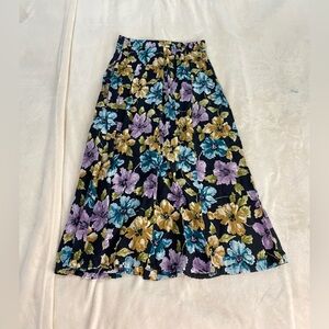VTG 90s Sag Harbor Floral Midi/ Maxi Skirt Whimsigoth Cottagecore Boho S Rayon